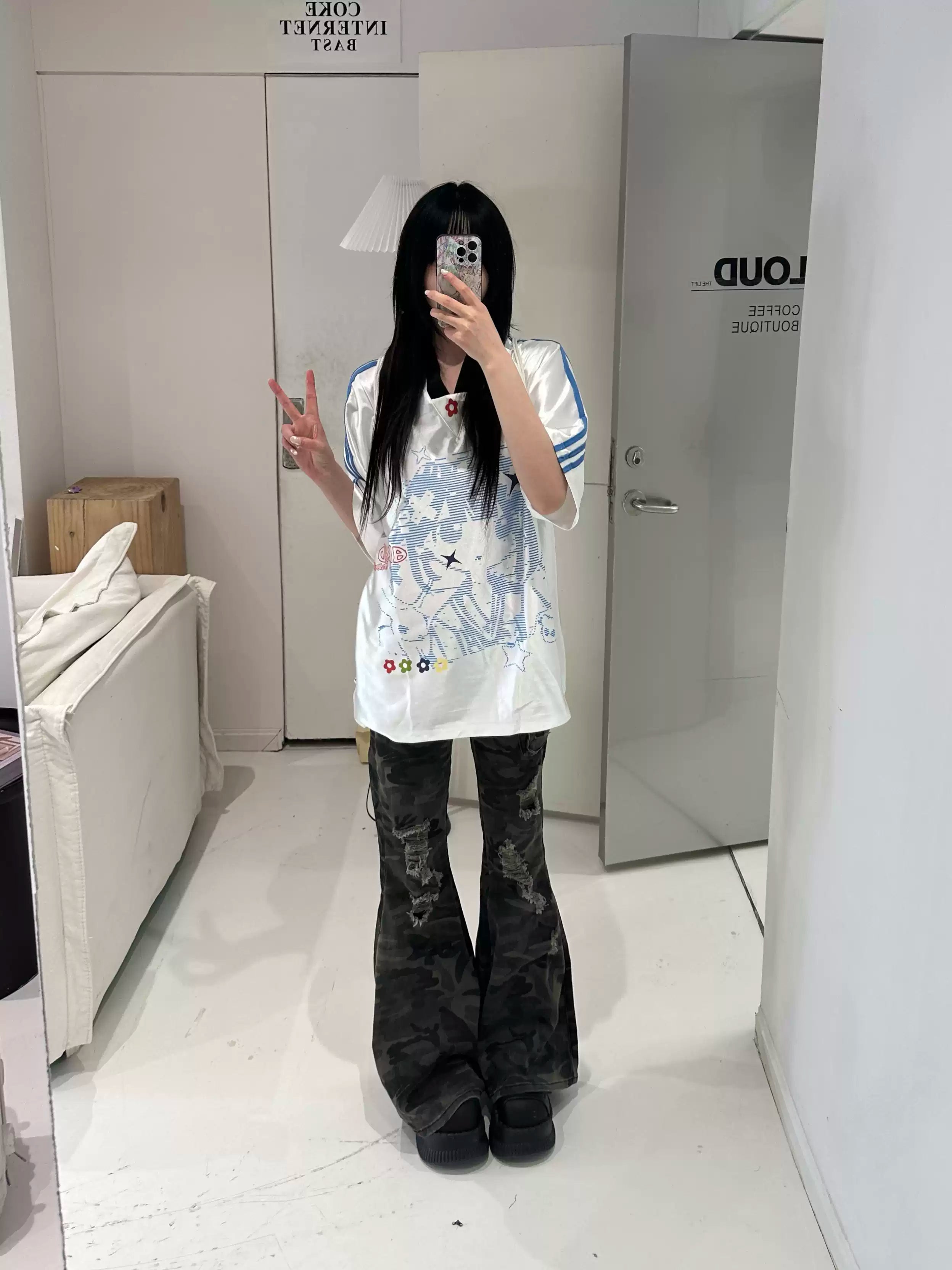 Women's Y2K Vintage Baseball Jersey T-Shirt - Oversized V-Neck Graphic Sports Tee