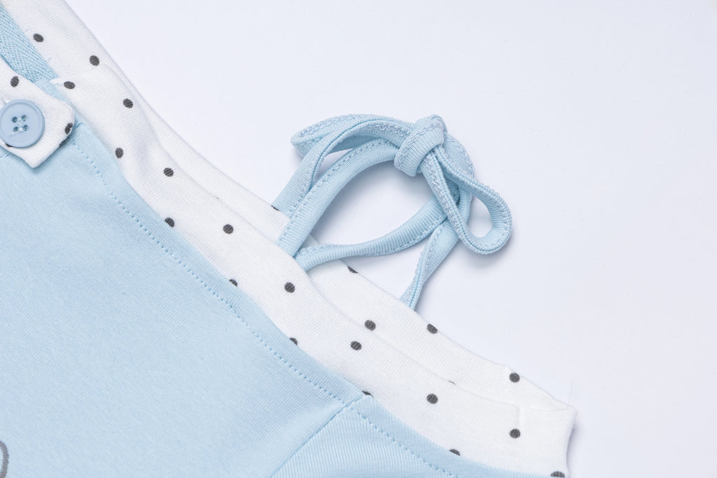 Y2K Kawaii Teddy Bear Print One Shoulder T-Shirt Women Summer Sweet Polka Dot Patchwork Slim Fit Crop Top Harajuku Aesthetic Tee