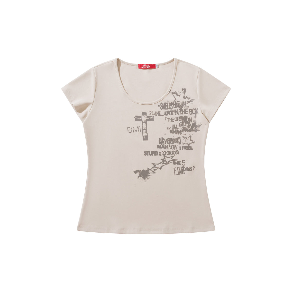 RICKY LUCKY Y2Kライトパンク ヴィンテージプリントTシャツ