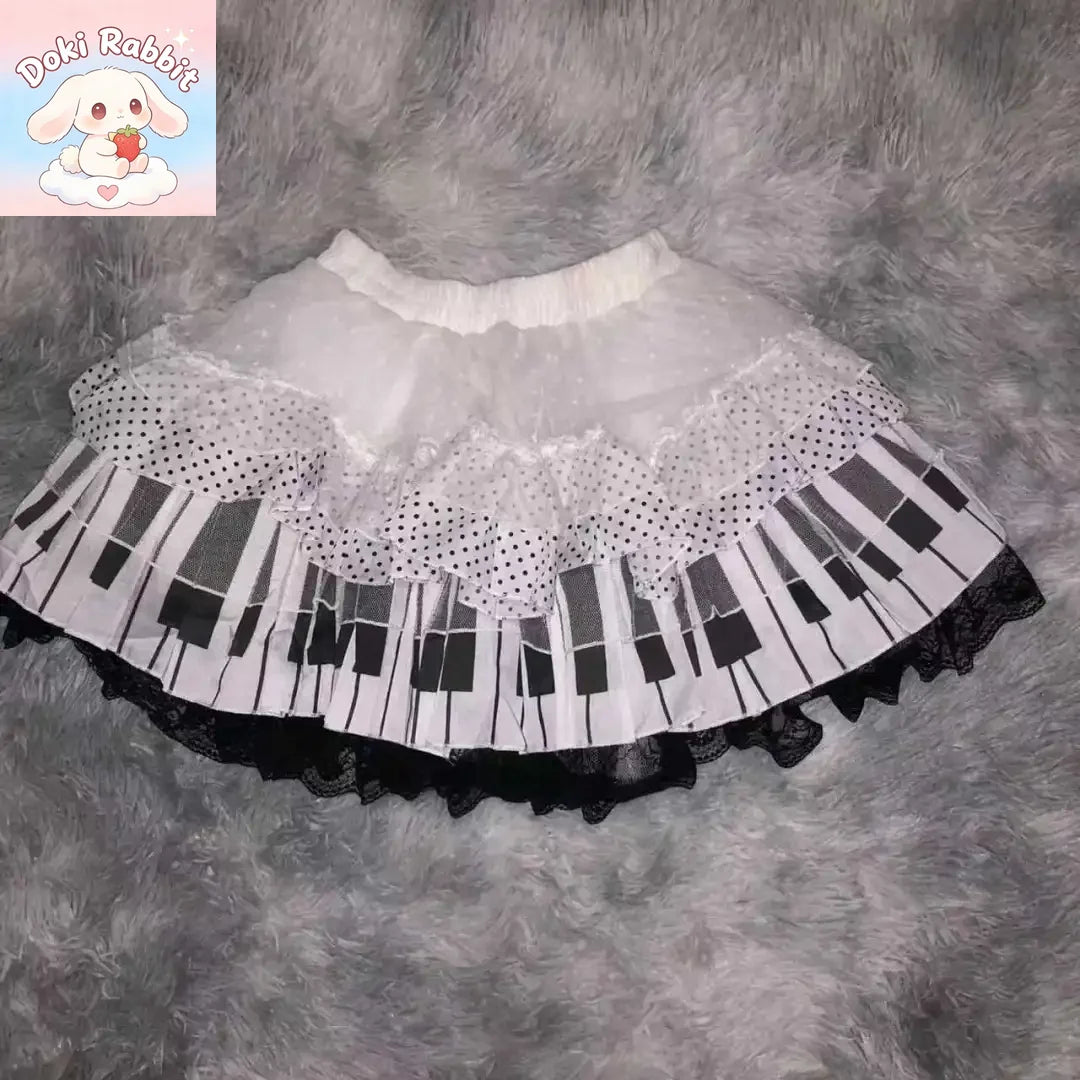 Summer Y2k Harajuku Mini Skirt Women High Waist Ruffle Trim Casual Party Music Festival Wear Korean Popular Kawaii Lolita Skirt