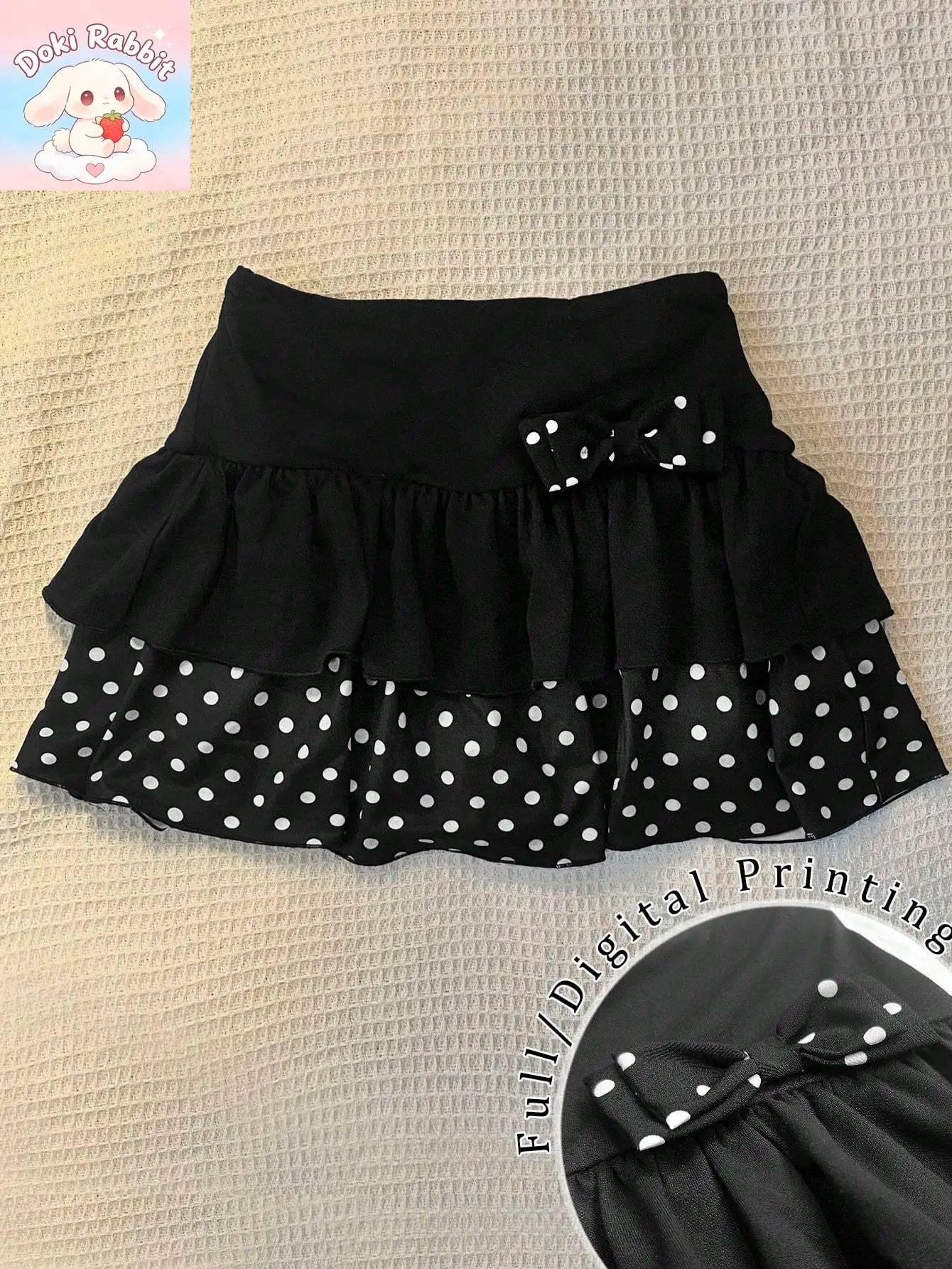 Summer Y2k Harajuku Mini Skirt Women High Waist Ruffle Trim Casual Party Music Festival Wear Korean Popular Kawaii Lolita Skirt