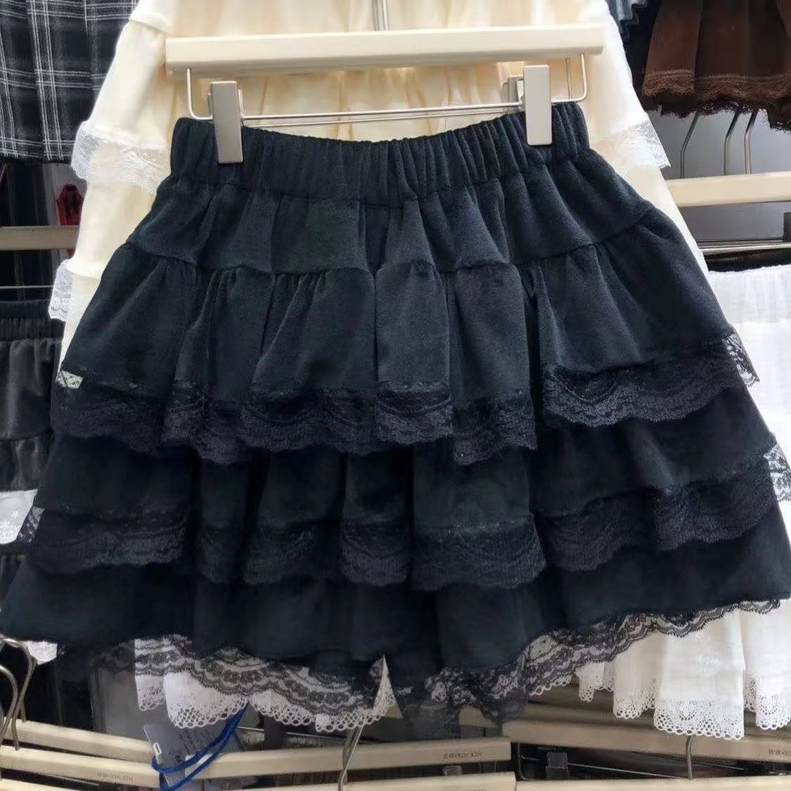 2000S Vintage Striped Patchwork Y2K Pleated Skirts Women Harajuku Y2k Lolita Mini Skirt High Waist Japan Style Cake Skirts Chic