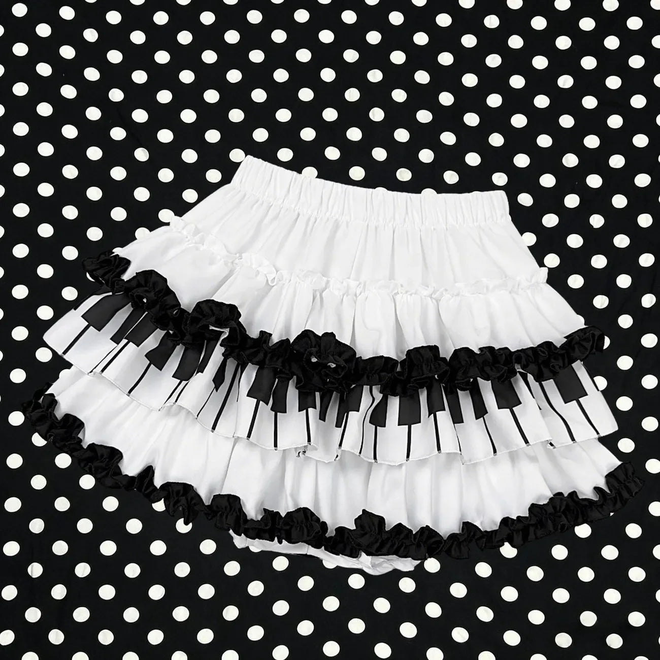 Y2k Gothic Punk Black White Short Skirt Women Hot Chick Darkly Polka Dot Ruffle Cake Skirt Female Sweet Chic Lolita Lace Skirts